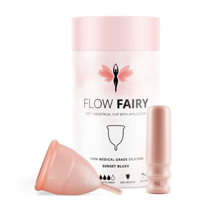 Flow Fairy Menstrual Cup + Applicator - Reusable Menstrual Cup - Tampon Pad and