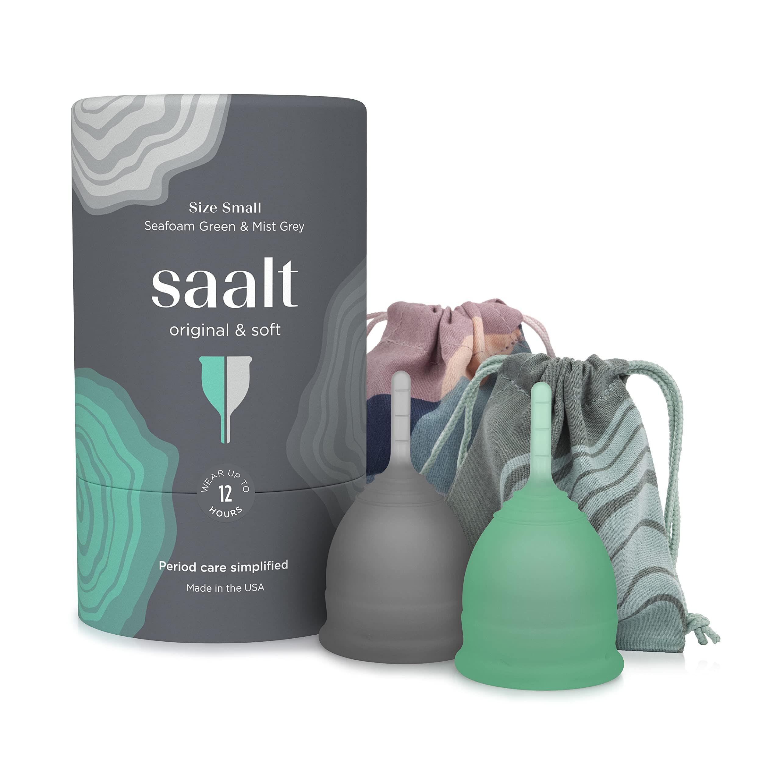 Saalt Twin Pack - Reusable Medical-Grade Silicone Period Cup - Wear for 12 Hours