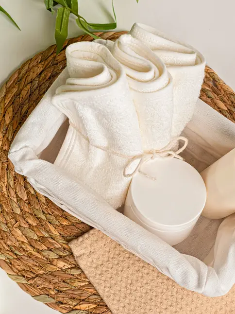 Bamboo washcloths laid out together