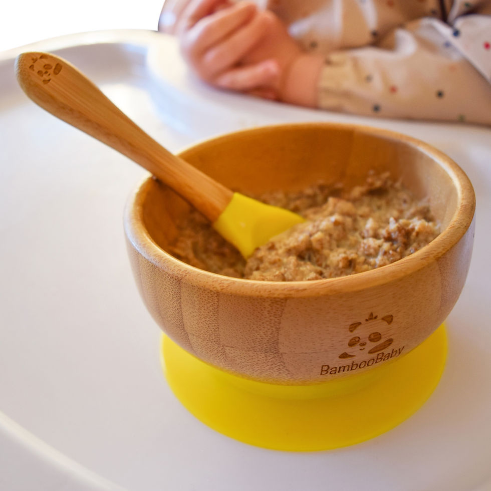 Bamboo Baby Bowl on Highchair Table