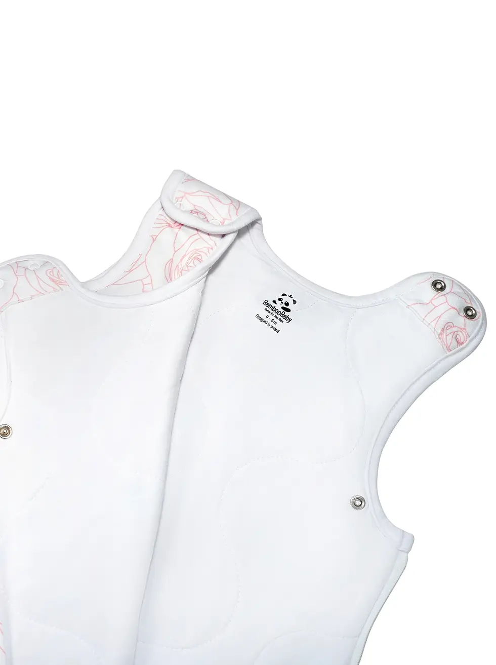 PinkRose bamboo baby sleeping bag with rose pattern