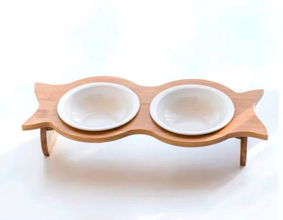 縮圖：*木竹魚尾寵物雙碗