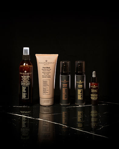 Immagine prodotti trattamento Sea Salt Spray, Pure Mask, TheSerum P, InTheDay e InTheNight.