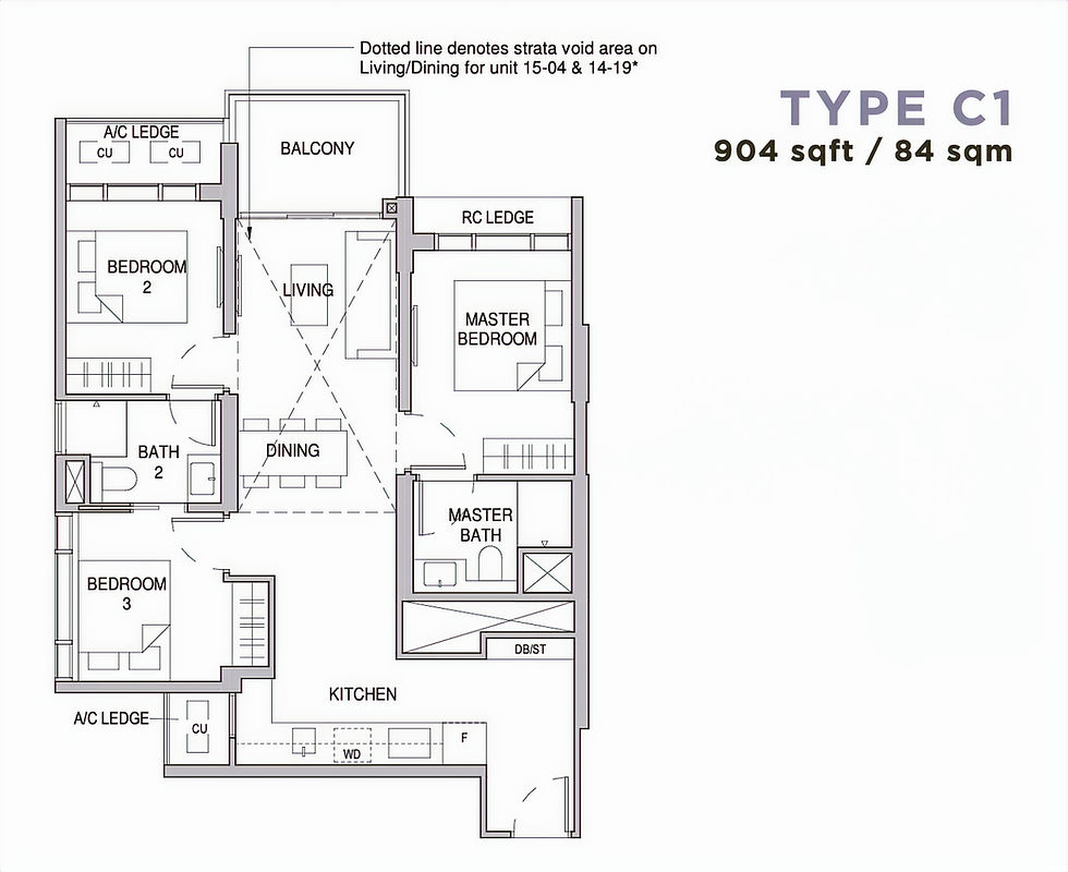 3-bedroom Unit at Sceneca Residence