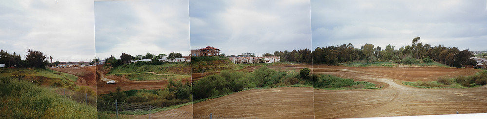 L. to R: view from Republic across to homes on Dogwood, end of Whittier, etc. after grading.