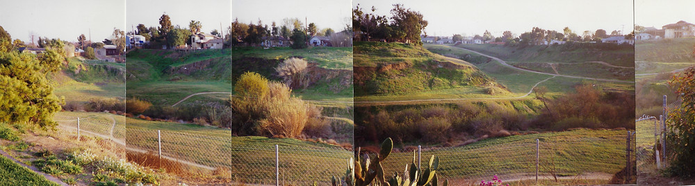 L. to R.: view from Republic across to homes on Evergreen, Dogwood, and Whittier before grading.
