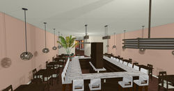 3D Rendering of Hotel Restaurant