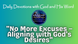"No More Excuses – Aligning with God’s Desires"