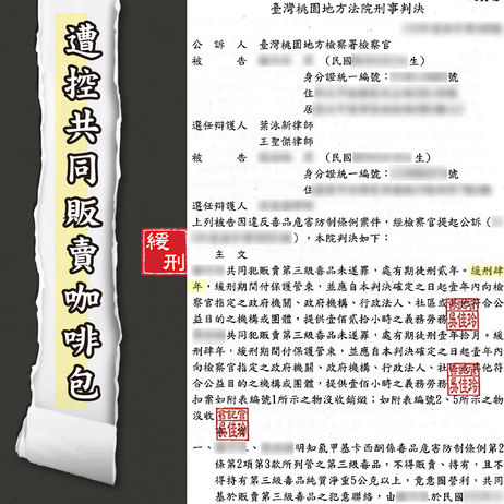 在推特上賣「毒咖啡包」被釣魚抓到,成功爭取緩刑