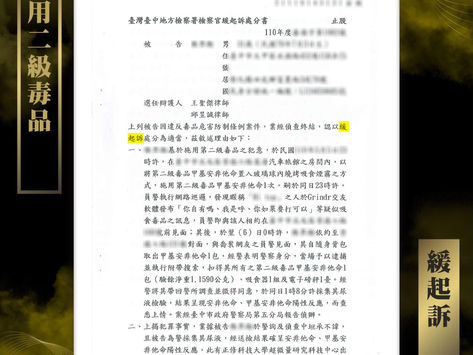 【謙聖|毒品案件分享】️被釣魚偵查的施用二級毒品🔸緩起訴🔸