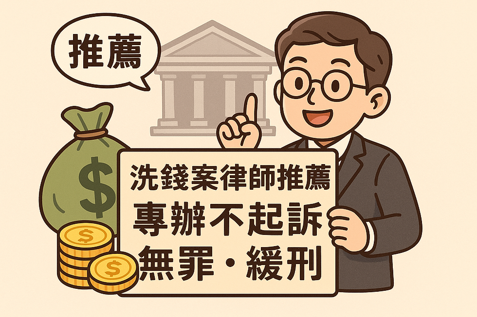 洗錢防制法 律師｜台北律師推薦，爭取不起訴、無罪、緩刑，告別黑紀錄！