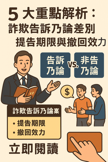 詐欺告訴乃論完整解析|差別、提告期限、撤回效力一篇看懂