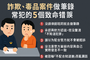 詐欺毒品案件做筆錄5大錯誤！刑事律師揭關鍵建議與自保技巧