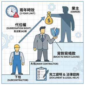 工程下包拿不到錢?破解背對背條款效力、代位權與2年時效全解析|謙聖法律
