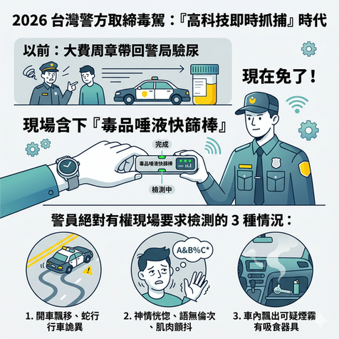 毒駕初犯判多久？新制唾液快篩陽性應變懶人包｜謙聖法律
