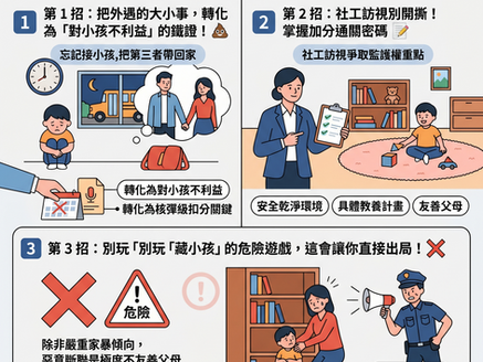 社工訪視爭取監護權重點？超強監護權懶人包3分鐘學會｜謙聖法律