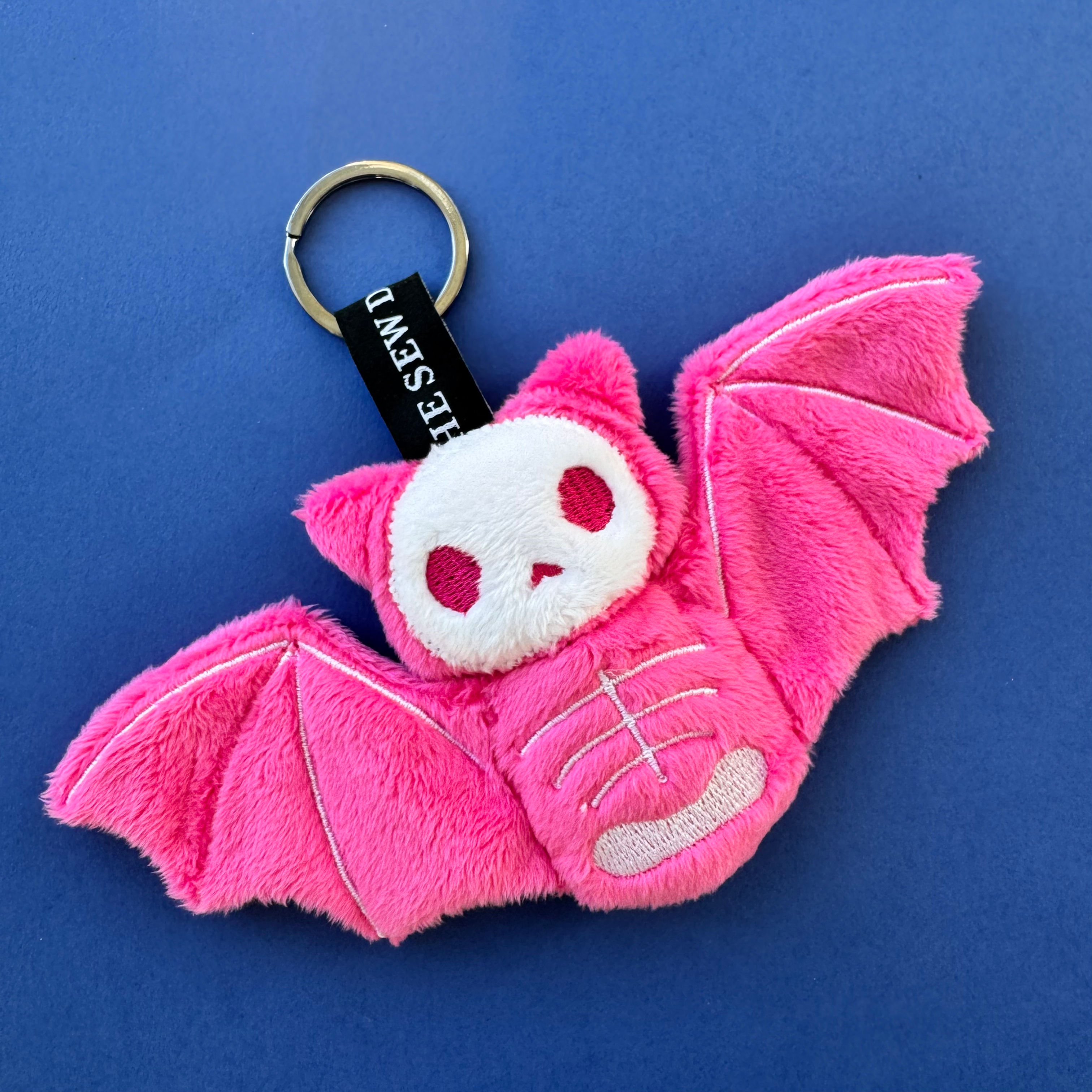 Pink Skeleton Bat Bag Charm