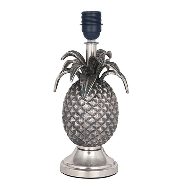 Pineapple Table Lamp Base in Antique Silver Metal - £99