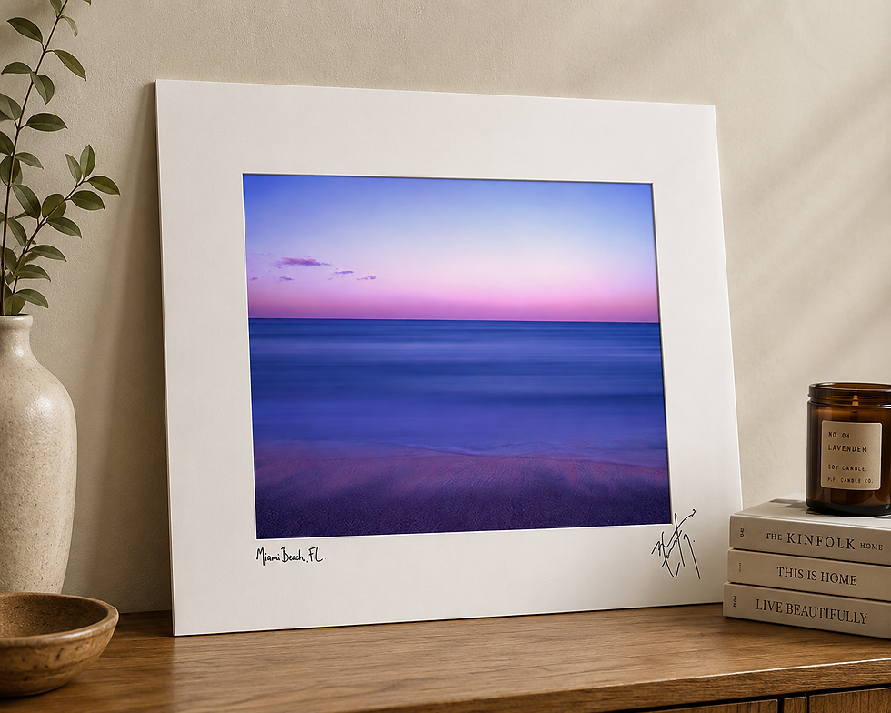 Thumbnail: Purple Haze Abstract Seascape Beach Matted Photography Print Timed Edition