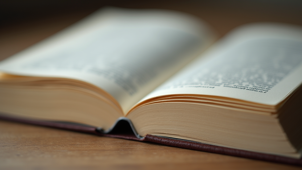 Close-up view of a softcover book spine and pages