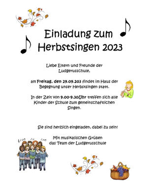 Einladung zum Herbstsingen