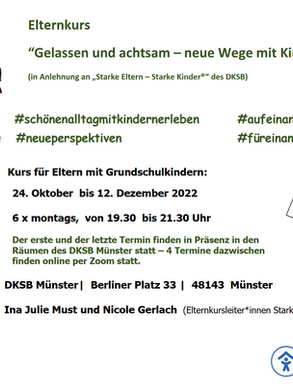 Elternkurs“Gelassen und achtsam – neue Wege mit Kindern gehen“