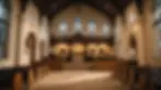 Wide angle view of a welcoming church entrance