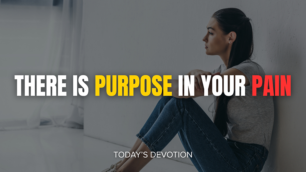 There is purpose in your pain