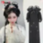 Thumbnail: Synthetic Hanfu Ancient Style Headband Braid Integrated Headband Wig Women