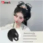 Thumbnail: Synthetic Hanfu Ancient Style Headband Braid Integrated Headband Wig Women