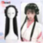 Thumbnail: Synthetic Hanfu Ancient Style Headband Braid Integrated Headband Wig Women