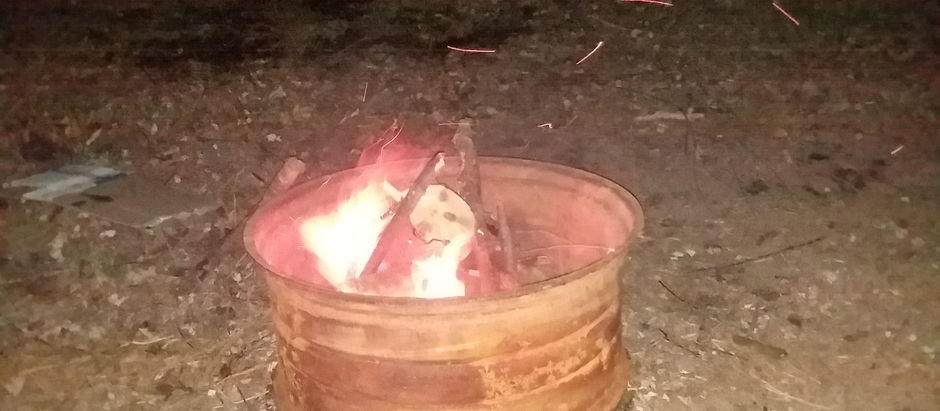 Fire in Our "New" Fire Pit