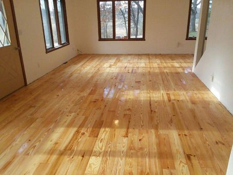 Yellow Pine Floors After 1 Coat of Tung Oil (and Citrus Blend)