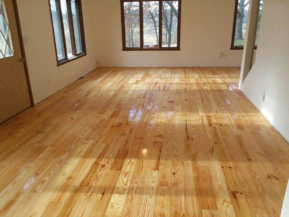 Yellow Pine Floors After 1 Coat of Tung Oil (and Citrus Blend)