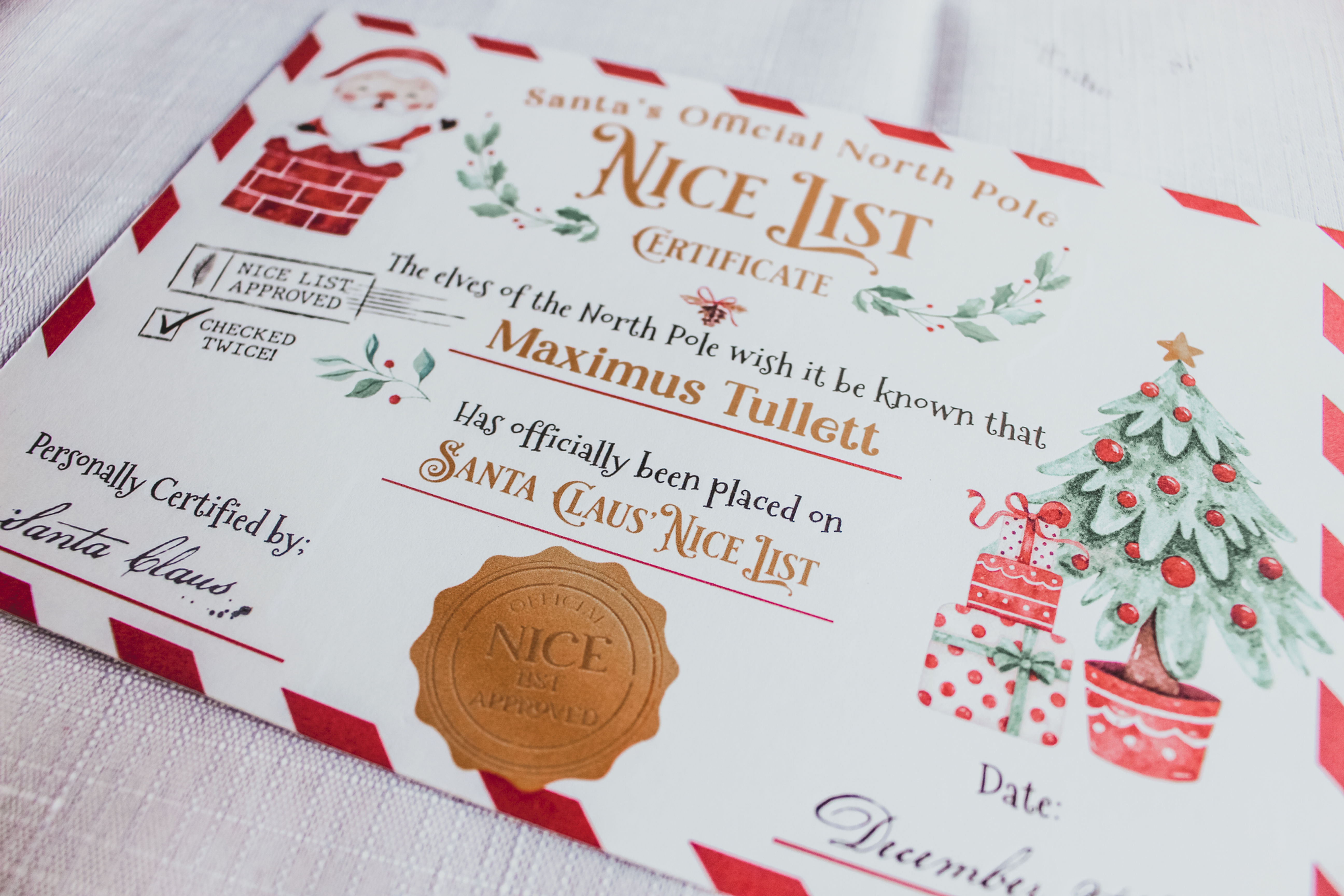 Nice List Certificate