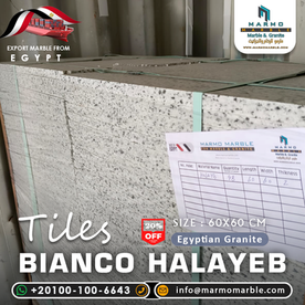 Bianco Halayeb Egyptian granite tiles 60x60 export packing Egypt