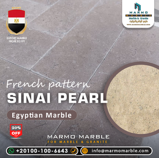 Marmură Sinai Pearl – Marmură Egipteană pentru Export Global (Slabs – Plăci – French Pattern )