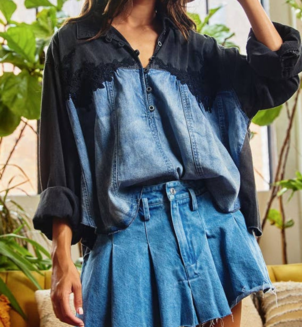 Denim Pull Over