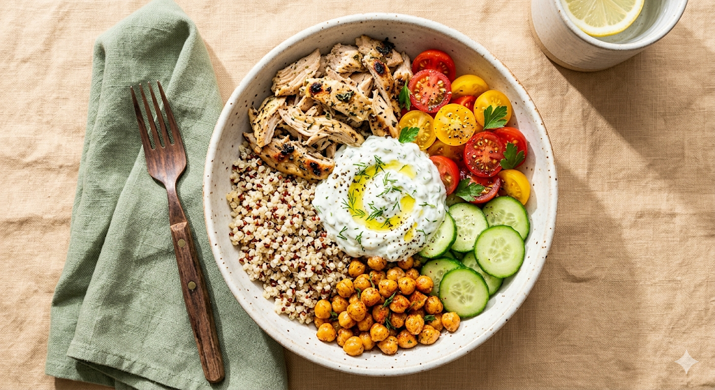 15 Minute No Cook Greek Chicken Power Bowls the Ultimate Heat Wave Lifeline