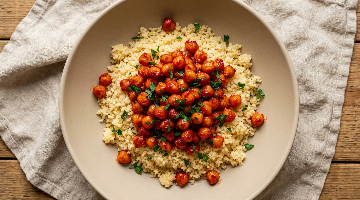 15 Minute Pantry Power Harissa Couscous the Mediterranean Sanctuary