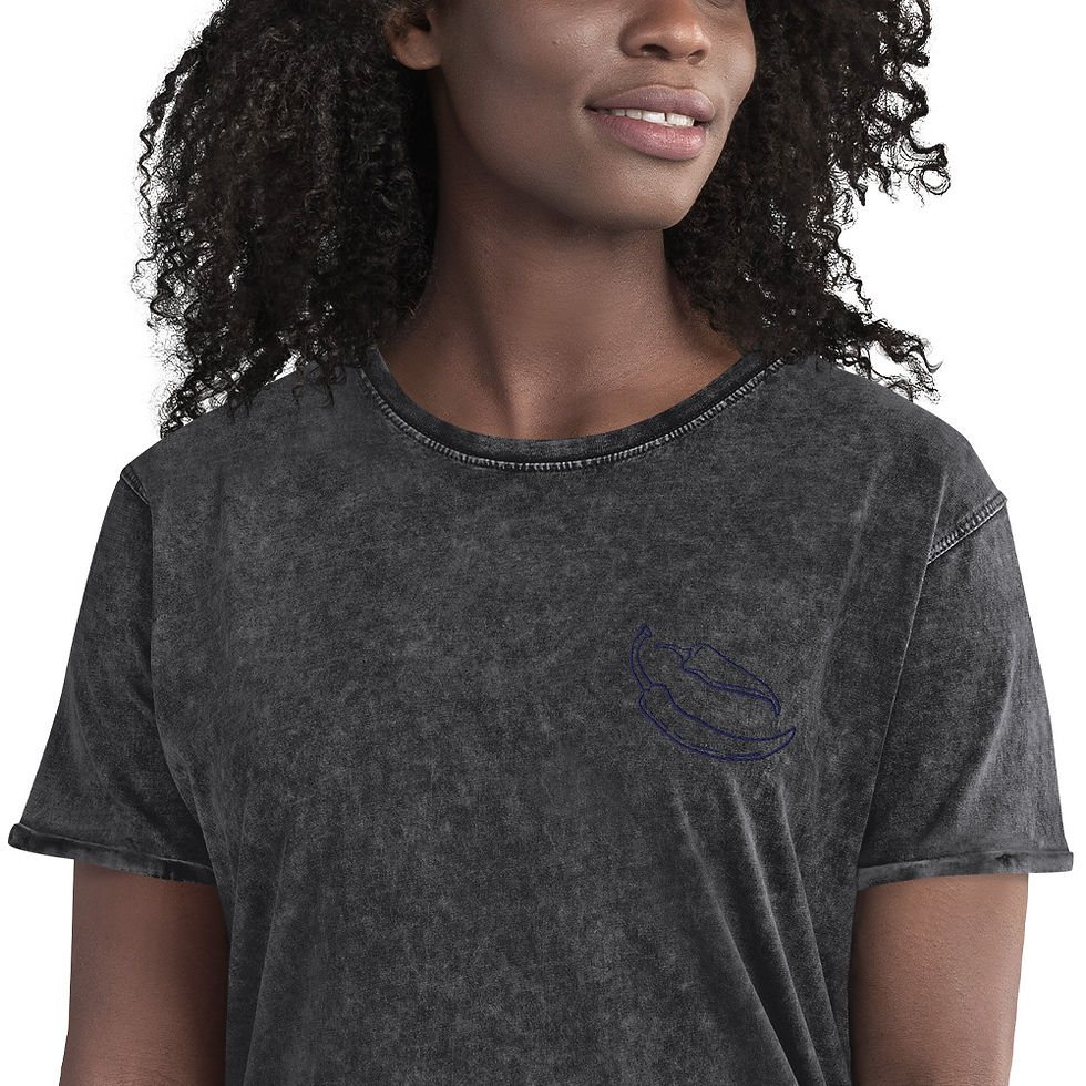 Thumbnail: Embroidered Pepper Denim T-Shirt