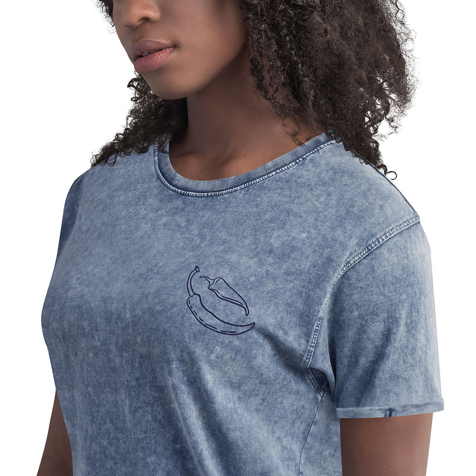 Thumbnail: Embroidered Pepper Denim T-Shirt