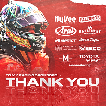 Santino Ferrucci Talladega thank you sponsors