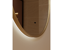 Alasia LED Mirror Brushed Brass Round closeup-metlex.png