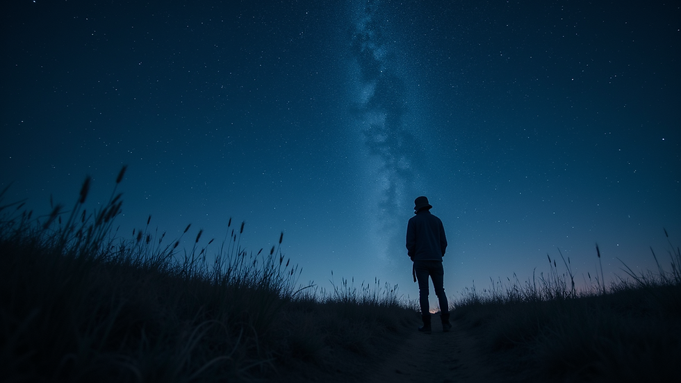 high angle view of a starry night sky for dreaming inspiration