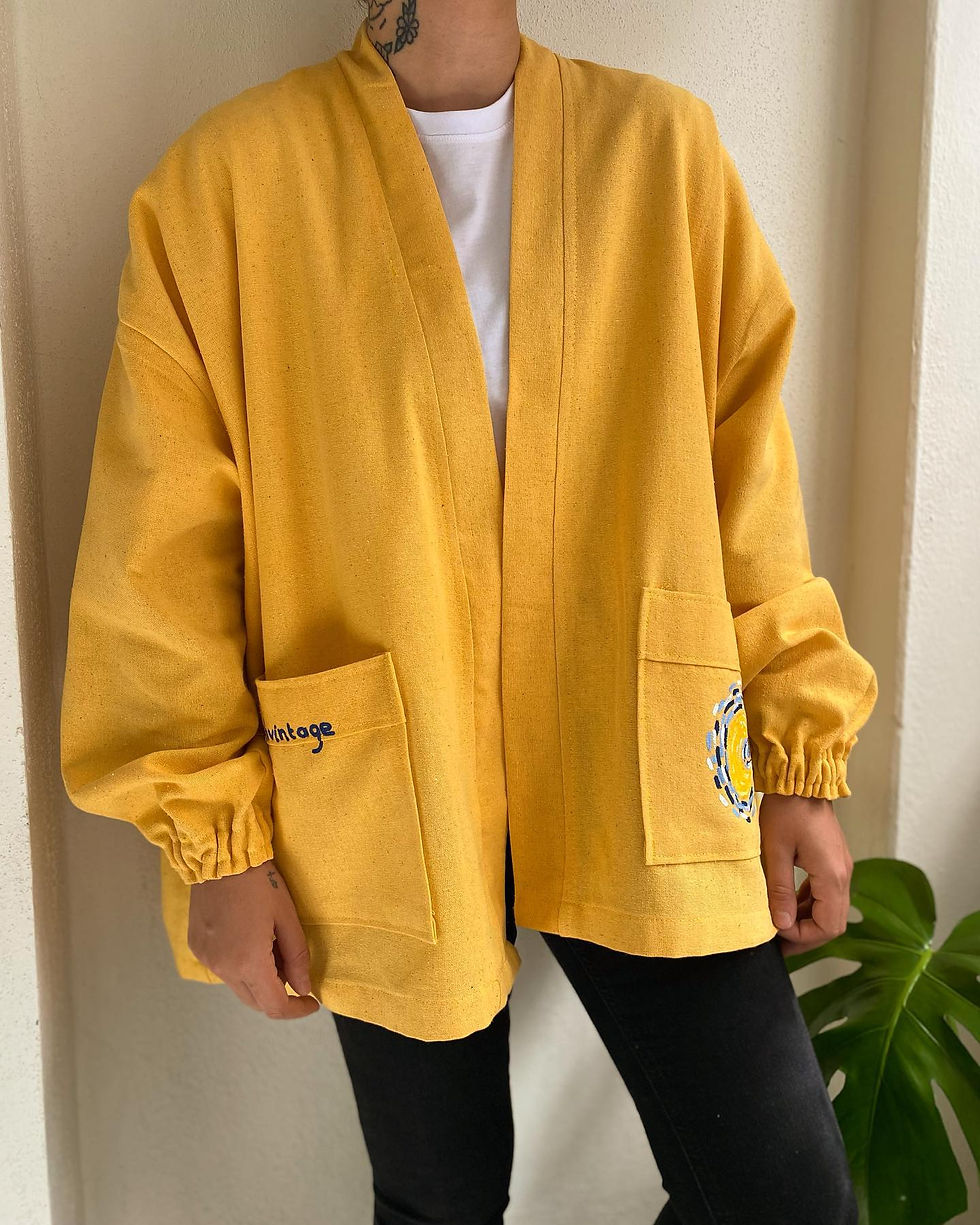 Küçük resim: Vincent Van Gogh -Handmade Kimono Starry Night