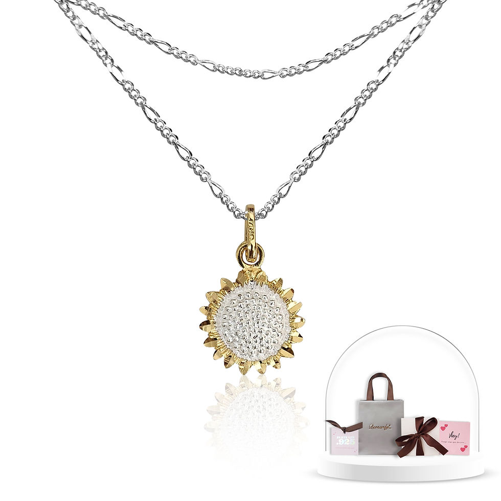 Collar Dije Girasol Plata Ley .925