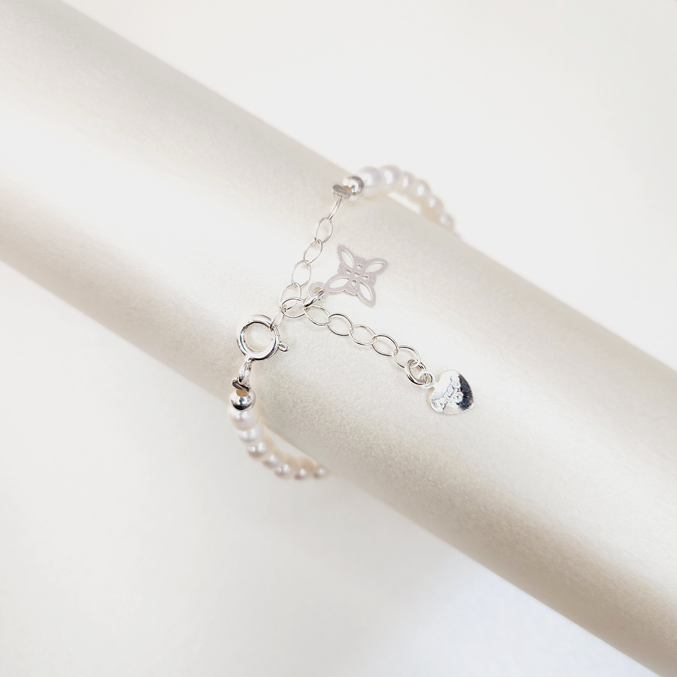 Miniatura: Pulsera de Perlas Naturales Para Mujer y Ojo turco Azul en Plata Ley 925 Regalo