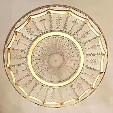 2 Glazed & Gilded Ceiling Medallion