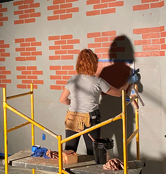 Faux Brick in Progress